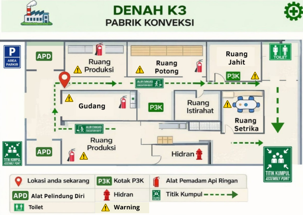 Denah K3 Pabrik Konveksi PT. Nusantara Apparel Industri